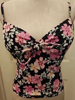 2005 Victoria's Secret Multicolor Tankini Swimwear w Underwire & Tie Front Bow.